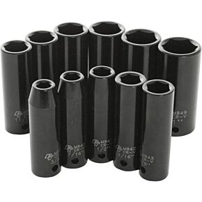 PERFORMANCE TOOL 11 Pc 1/2" Sae Imp Skt Set Deep