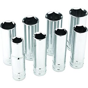 PERFORMANCE TOOL 8 Pc 1/2" Sae Socket Set Deep
