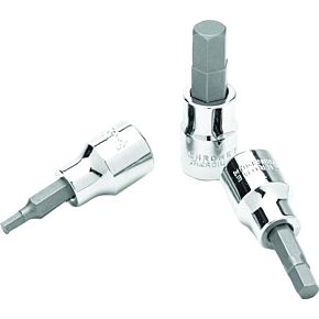 PERFORMANCE TOOL 8 Pc 3/8" Met Hex Bit Set