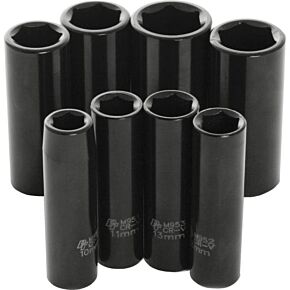 PERFORMANCE TOOL 8 Pc 3/8" Met Imp Skt Set Deep