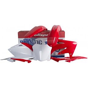 POLISPORT Plastic Body Kit Red W/white