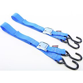 POWERTYE Tie-down Cam S-hook 1.5"x5.5' Blue Pair