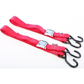 POWERTYE Tie-down Cam S-hook 1.5"x5.5' Red Pair