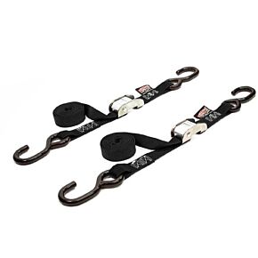 POWERTYE Tie-down Cam S-hook 1"x5.5' Black Pair