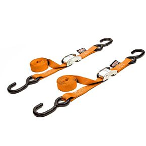 POWERTYE Tie-down Cam S-hook 1"x5.5' Orange Pair