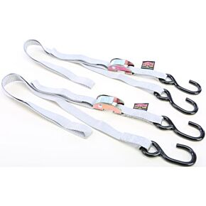 POWERTYE Tie-down Cam S-hook 1"x5.5' Silver Pair
