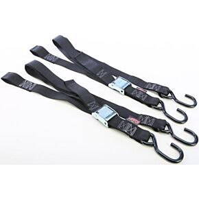 POWERTYE Tie-down Cam S-hook Soft-tye 1.5"x6' Black/black Pair