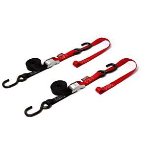 POWERTYE Tie-down Cam S-hook Soft-tye 1"x6' Black/red Pair