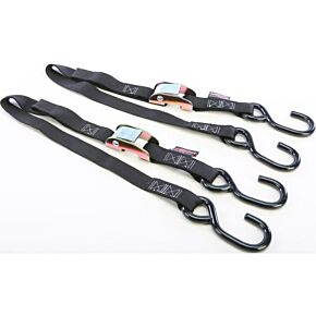 POWERTYE Tie-down Cam S-hook Watercraft 1"x3' Black Pair