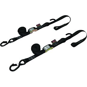 POWERTYE Tie-down Cam Sec Hook Soft-tye 1.5"x6' Black/black Pair