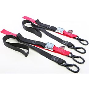 POWERTYE Tie-down Cam Sec Hook Soft-tye 1.5"x6' Black/red Pair