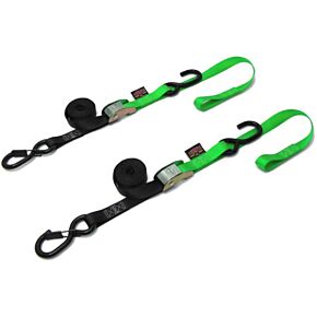 POWERTYE Tie-down Cam Sec Hook Soft-tye 1"x6' Black/green Pair