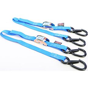 POWERTYE Tie-down Cam Sec Hook Watercra Watercraft 1"x3' Blue Pair