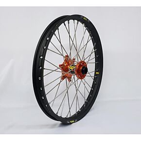 PRO-WHEEL Wheel Front 1.40x19 Orange Hub Blk Rim/sil Spoke/sil Nipple