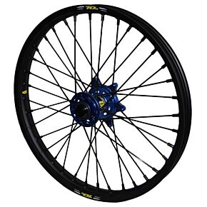 PRO-WHEEL Wheel Front 1.60x21 Blue Hub Blk Rim/blk Spoke/blk Nipple
