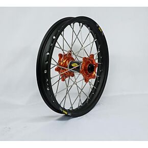 PRO-WHEEL Wheel Rear 1.60x14 Orange Hub Blk Rim/sil Spoke/sil Nipple
