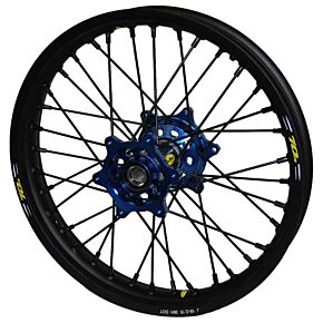 PRO-WHEEL Wheel Rear 1.85x19 Blue Hub Blk Rim/blk Spoke/blk Nipple