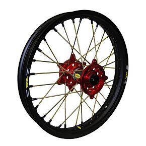PRO-WHEEL Wheel Rear 2.15x18 Red Hub Blk Rim/gld Spoke/blk Nipple
