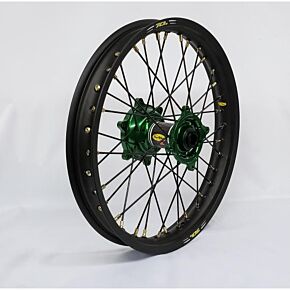 PRO-WHEEL Wheel Rear 2.15x19 Green Hub Blk Rim/blk Spoke/gld Nipple