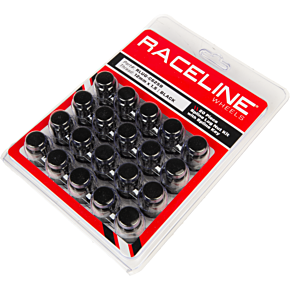 RACELINE 12mmx1.50 Lock Style Lug 20/pk Lock Style Lug Nuts Blk