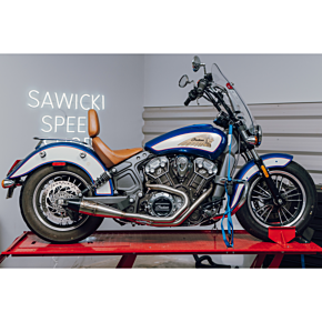 SAWICKI Indian Scout Mid Length Brushed Ss W/ Blk End Cap