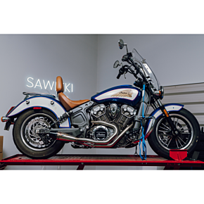 SAWICKI Indian Scout Shorty Brushed Ss W/ Blk End Cap