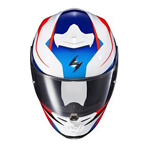 SCORPION EXO Exo-r1 Air Full Face Helmet Hive Red/white/blue Lg
