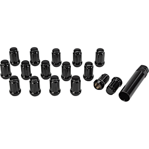 SEDONA 16/pk 12mmx1.25 Tapered Lug Nuts 60' Splined Black