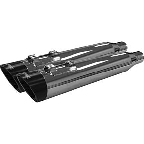 TBR Comp S Slip-on Touring M8 Chrome W/slash Black End Cap
