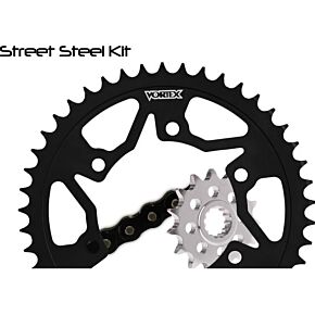 VORTEX Sprocket/chain Kit Stl/stl 17/45t Sil Sx3 530-116l Blk