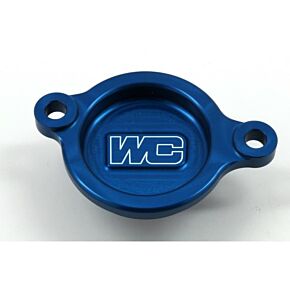 WORKS Oil Filter Cover Blue Hon