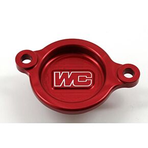 WORKS Oil Filter Cover Red Hon