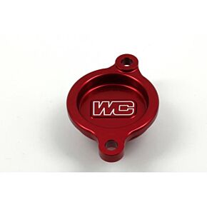 WORKS Oil Filter Cover Red Hon