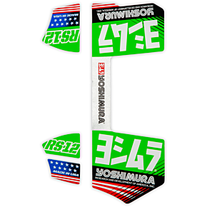 YOSHIMURA Rs12 Muffler Decals Green