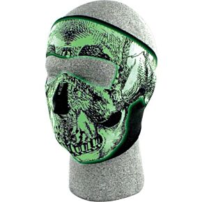 ZAN Full Face Mask Black/white Skull Glow