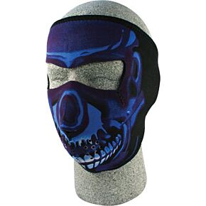 ZAN Full Face Mask Blue Chrome Skull