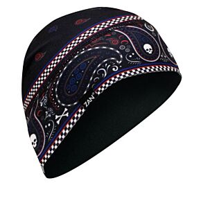 ZAN Sportflex Helmet Liner/beanie Red/wht/blue Classic Bandanna