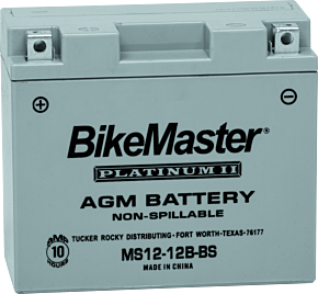 Bikemaster BikeMaster AGM Battery - MS12-12B-BS - 780762