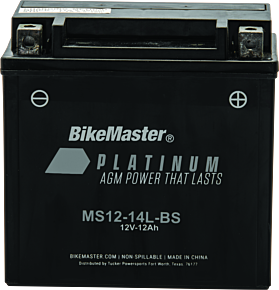Bikemaster BikeMaster AGM Battery - MS12-14L-BS - 780756