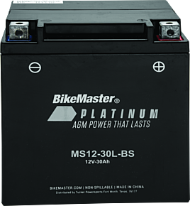 Bikemaster BikeMaster AGM Battery - MS12-30L-BS - 780728