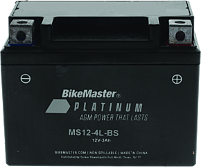 Bikemaster BikeMaster AGM Battery - MS12-4L-BS - 780731