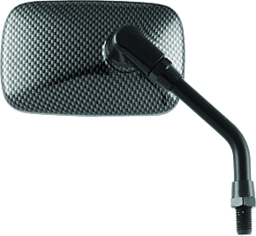 Bikemaster BikeMaster Mini Rectangle Mirror 10mm - Carbon Fiber - Each - 600007