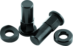 Bikemaster BikeMaster Rim Lock Nuts (Pair) T6 Aluminum/Black - 151628