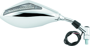 Bikemaster BikeMaster Universal Mirror with Integrated Turn Signals 10mm - Pair - Chrome - 600298