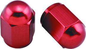 Bikemaster BikeMaster Valve Caps Aluminum (6 Pair) - Red - 151689