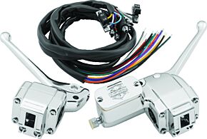 Bikers Choice Bikers Choice 72-81 FLH/FX Chrome Handlebar Control Kit W/Black Switches - 488814