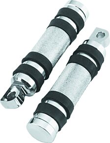 Bikers Choice Bikers Choice Big Twin & XL Chrome Knurled Male Mount Footpegs W/Rubber Bands Pr. - 490485