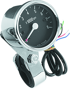 Bikers Choice Bikers Choice Big Twin & XL Electronic Mini Tachometer 8000 RPM Black Face 2 1/2 Inch - 493374