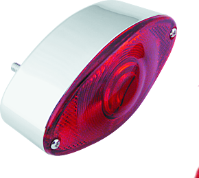 Bikers Choice Bikers Choice Chrome Cat Eye Tail Lamp Assembly Red Lens Universal Custom - 492906