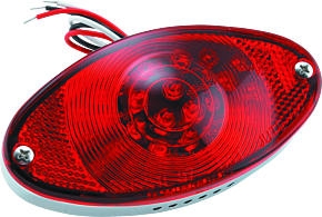 Bikers Choice Bikers Choice Chrome LED Cateye Taillight Red Lens DOT Universal - 489649